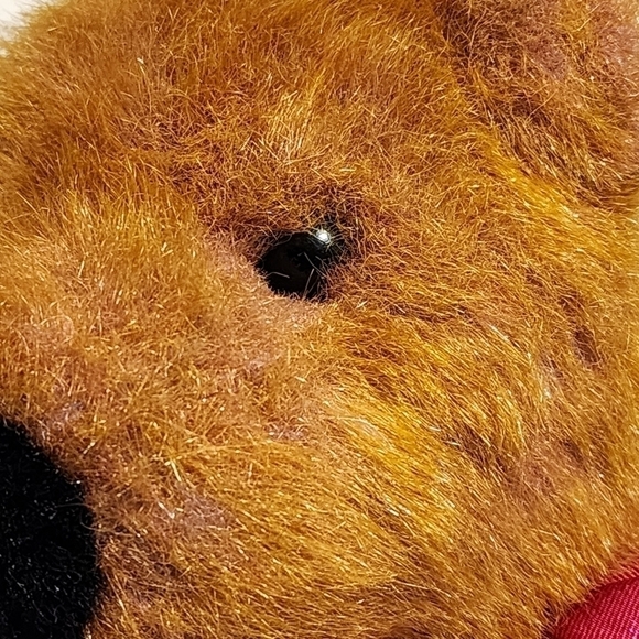 Vtg 1999 Taffybeary TY pinkish purple 14" bear with brown tips big nose unique - Picture 10 of 13